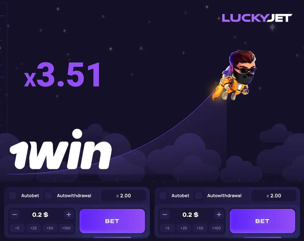Lucky Jet game at 1Win online casino